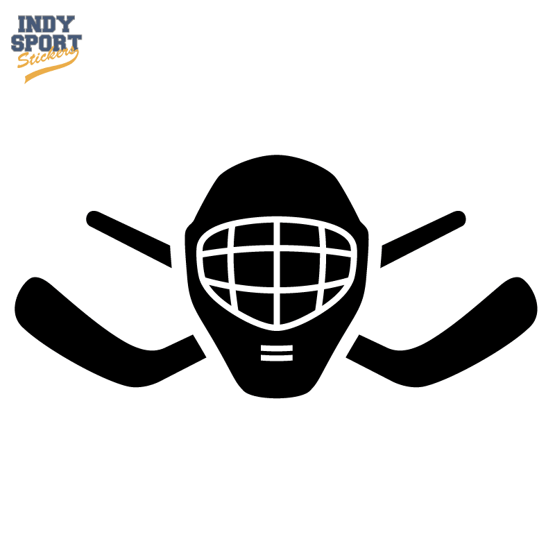 Download Hockey Stick Crossed with Goalie Mask Silhouette - Car ...