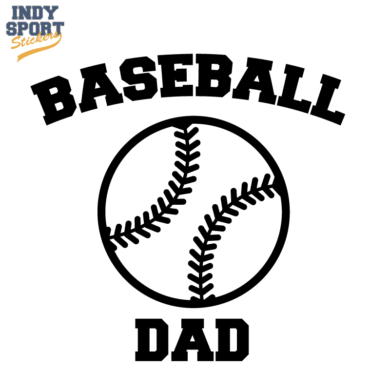 Baseball Dad Text with Silhouette Ball - Car Stickers and ...