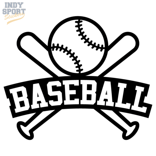 Baseball Bats & Ball with Text Decal Sticker