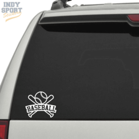 Baseball Bats & Ball with Text Decal Sticker for Car or Truck Window