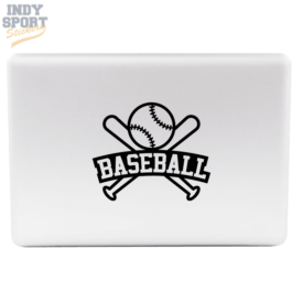 Baseball Bats & Ball with Text Decal Sticker for Laptop