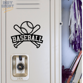 Baseball Bats & Ball with Text Decal Sticker for School Locker