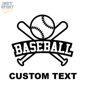 Baseball Bats & Ball with Text Decal Sticker for Any Window or Flat Surface