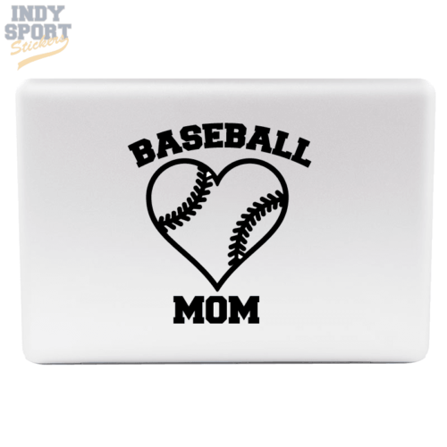 Baseball Mom with Heart Decal Sticker for Laptop