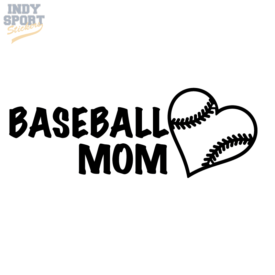 Baseball Mom with Heart Decal Sticker