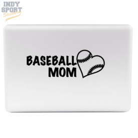 Baseball Mom with Heart Decal Sticker for Laptop