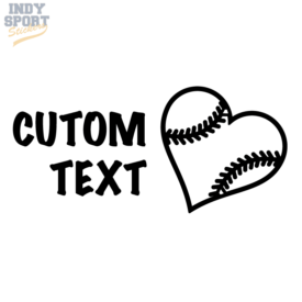 Baseball Mom with Heart Decal Sticker Choose Custom Text