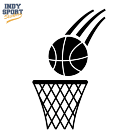 Half Basketball Silhouette with Text Below - Car Stickers and Decals