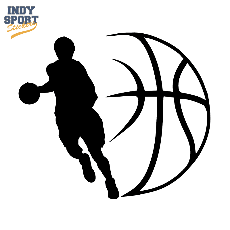 Download Basketball Player Silhouette with Ball Design Decal - Car ...