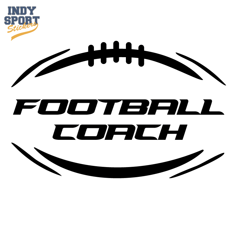 Silhouette Football with Coach Text
