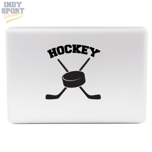 Hockey Puck with Crossed Sticks Decal or Sticker for Laptop or other Electronic Devices