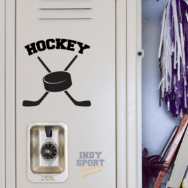 Hockey Puck with Crossed Sticks Decal or Sticker for School Locker