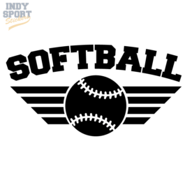 Softball with Wings Silhouette - Car Stickers and Decals