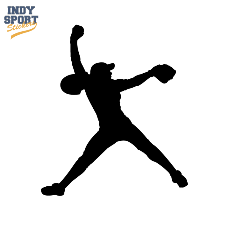 Softball Pitching Silhouette Decal - Indy Sport Stickers