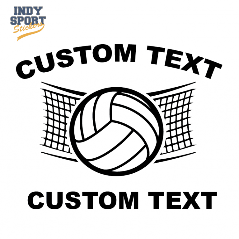 Volleyball Net with Volleyball Silhouette - Indy Sport Stickers