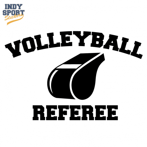 Volleyball Referee Text with Whistle - Indy Sport Stickers