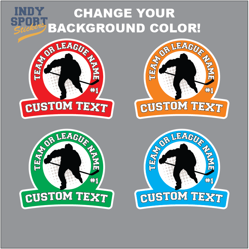 Personalized Hockey Stickers Your Text and Colors